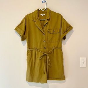 Madewell Olive Belted Utility Jumpsuit Size S